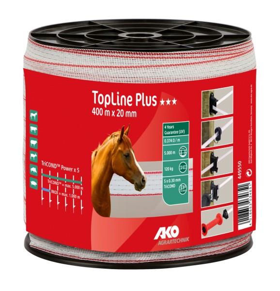 Trak TopLine Plus 20mm bel/rdeč, 400m