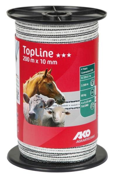 Trak TopLine 10mm bel/črn, 200m