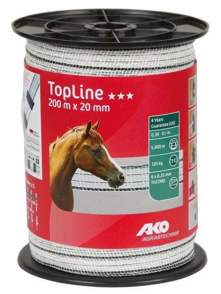 Trak TopLine 20mm bel/črn, 200m