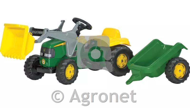 Traktor John Deere Rolly Kid z nakladalcem in prikolico