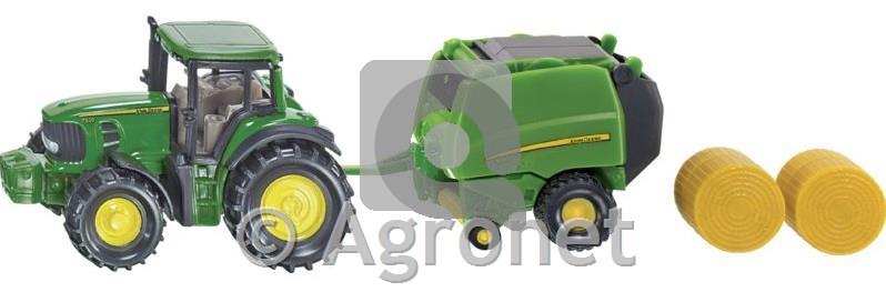Traktor John Deere z balirko