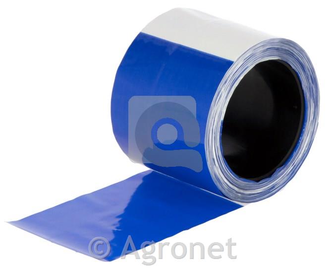 Traj opozorilni za mrežo 80mm belo/moder 100m