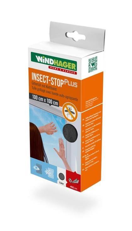 Windhager Komarnik za okno Plus 1 x 1m, črna