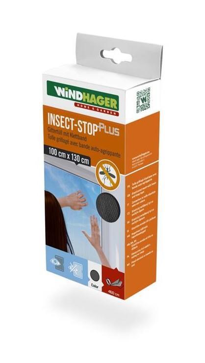 Windhager Komarnik za okno Plus 1 x 1,3m, črna