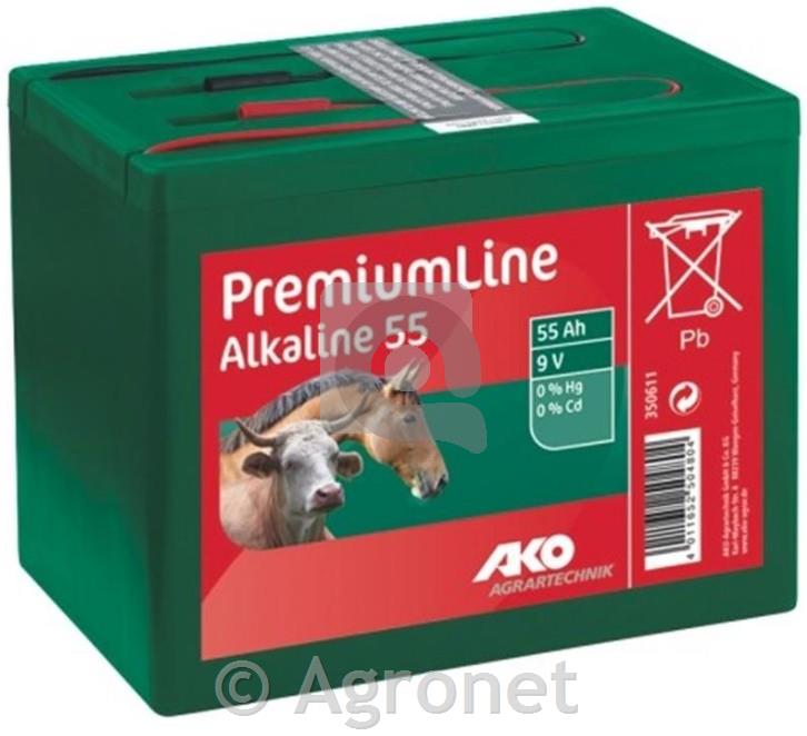 Alkalna zaprta baterija 9V, 55Ah