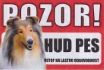 Opozorilna tabla Pozor hud pes Škotski ovčar