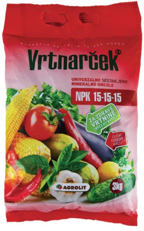 Vrtnarček NPK 15-15-15, 3 kg