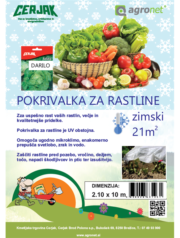 Pokrivalka (koprena) za rastline, zimska, 2,1x10m
