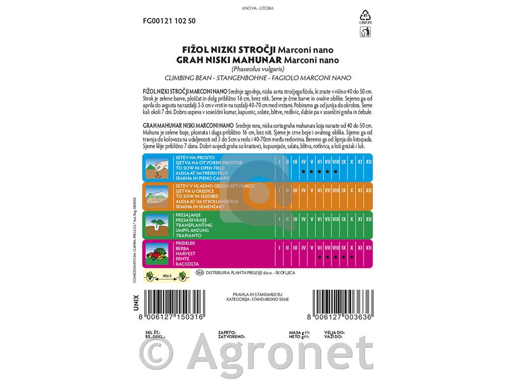 Fižol nizki stročji Marconi nano 40 g