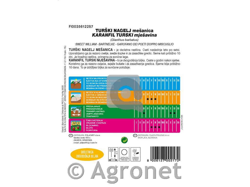 Turški nagelj mešanica, 1g