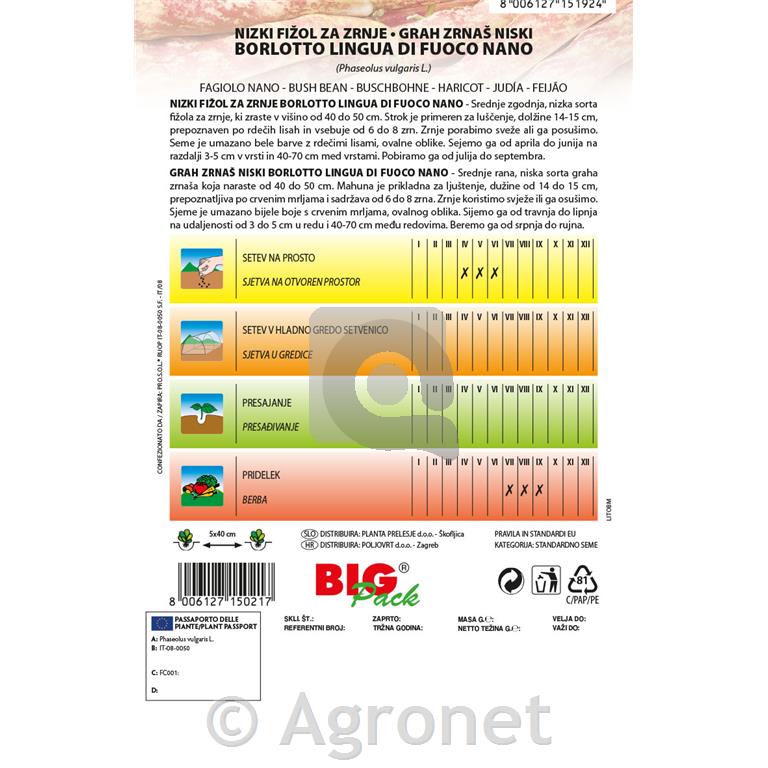 Fižol nizki za zrnje Borotto 70g