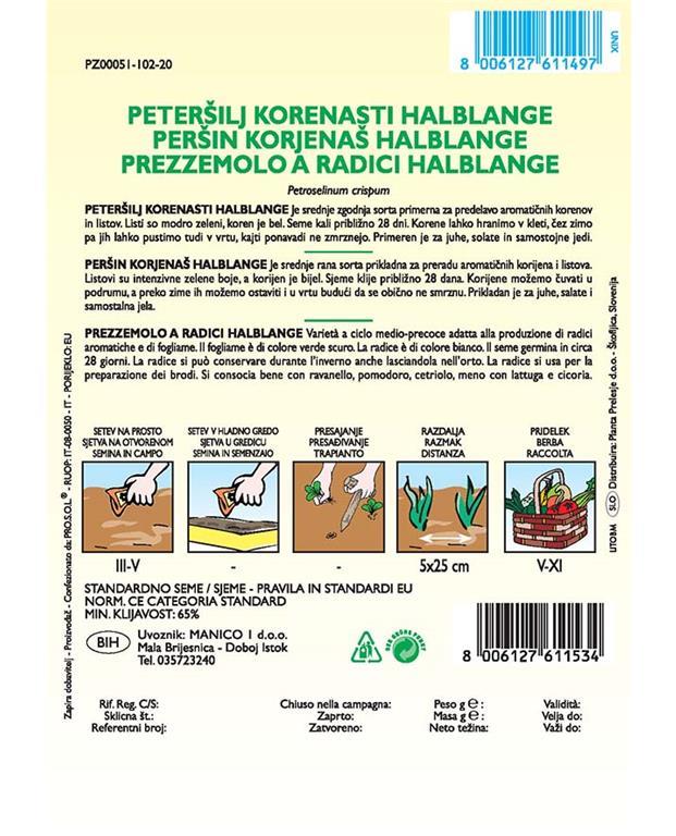 Peteršilj Berlinski srednje dolgi, 7 g