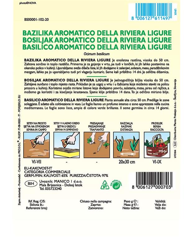 Bazilika Ocimum basilicum, 3 g