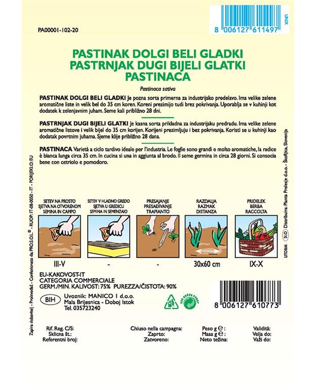 Pastinak dolgi beli gladki, 3g