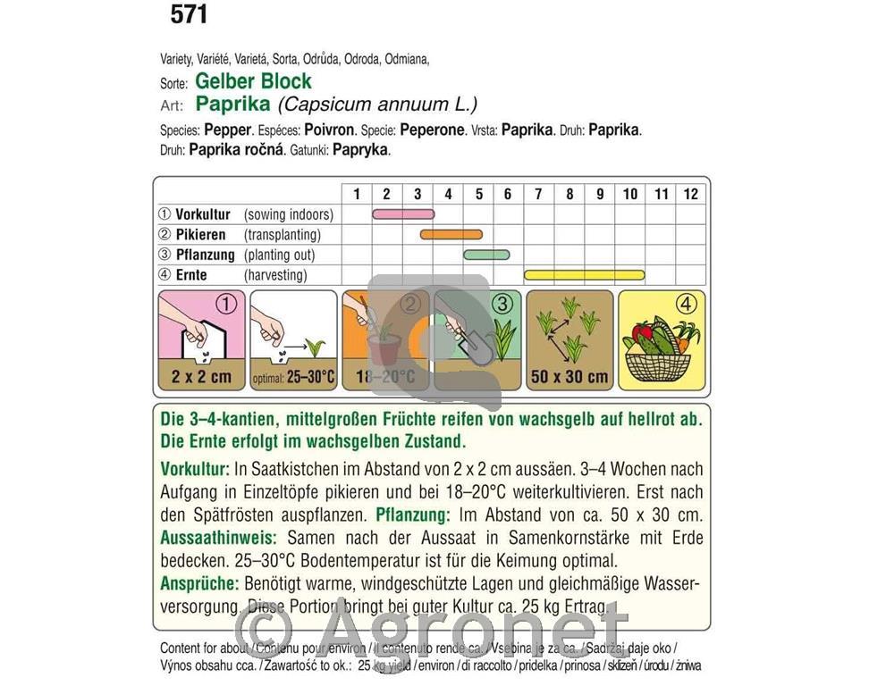 Paprika Gelber Block, 5g
