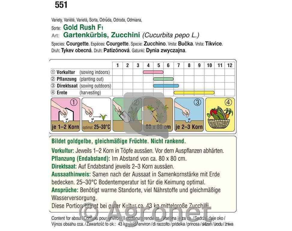 Zucchini bučke Gold Rush F1 5g