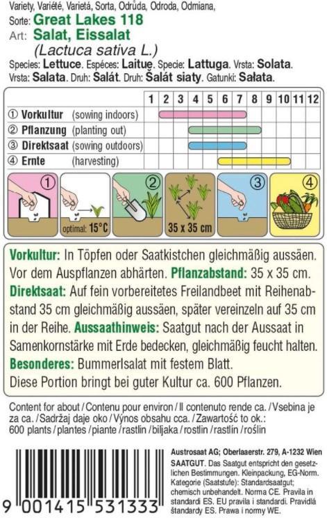 Solata ledenka Great Lakes 118, 5g