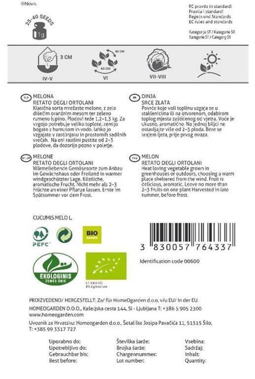 Melona Retato degli ortolani EKO, 0,5g
