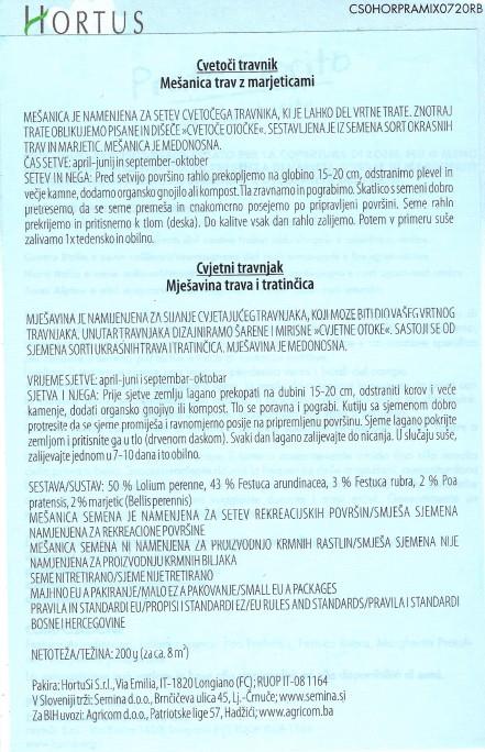 Mešanica trav z visokimi marjeticami, 200g
