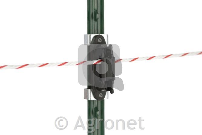 Komplet izolatorjev T-post (4×izolator za trak, 8×sponka)
