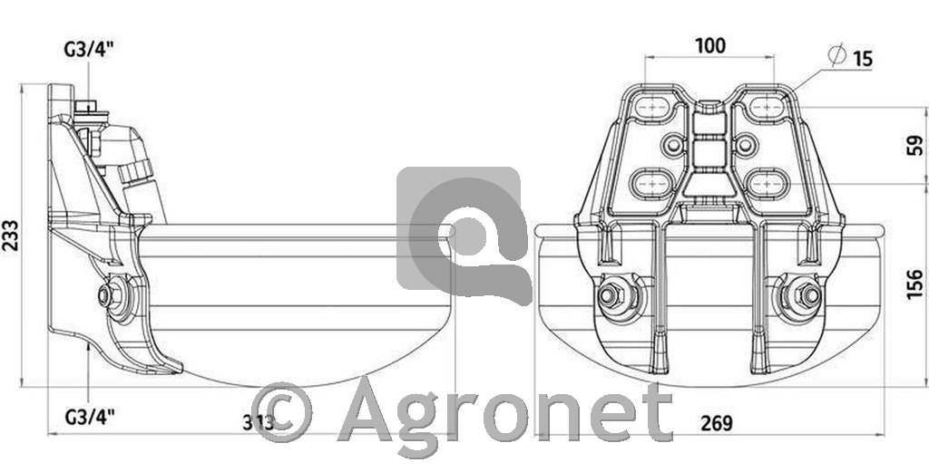 Napajalnik inox s cevnim ventilom 3/4"