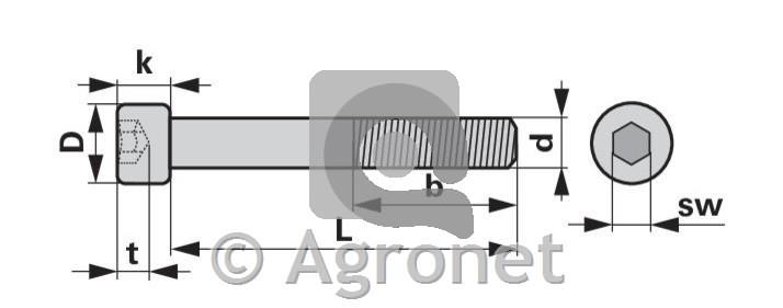 Imbus vijak s cilindrično glavo M4 x 30 mm, V2A INOX