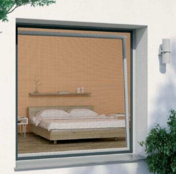 Windhager Komarnik za okno Rhino 1,3 x 1,5m, črna