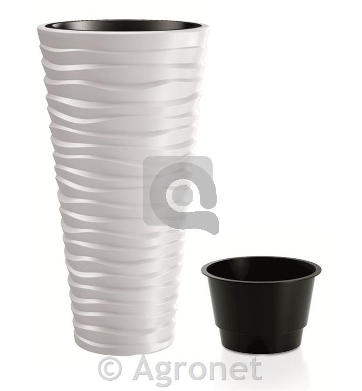 Vaza cvetlična Sand bela, 40cm